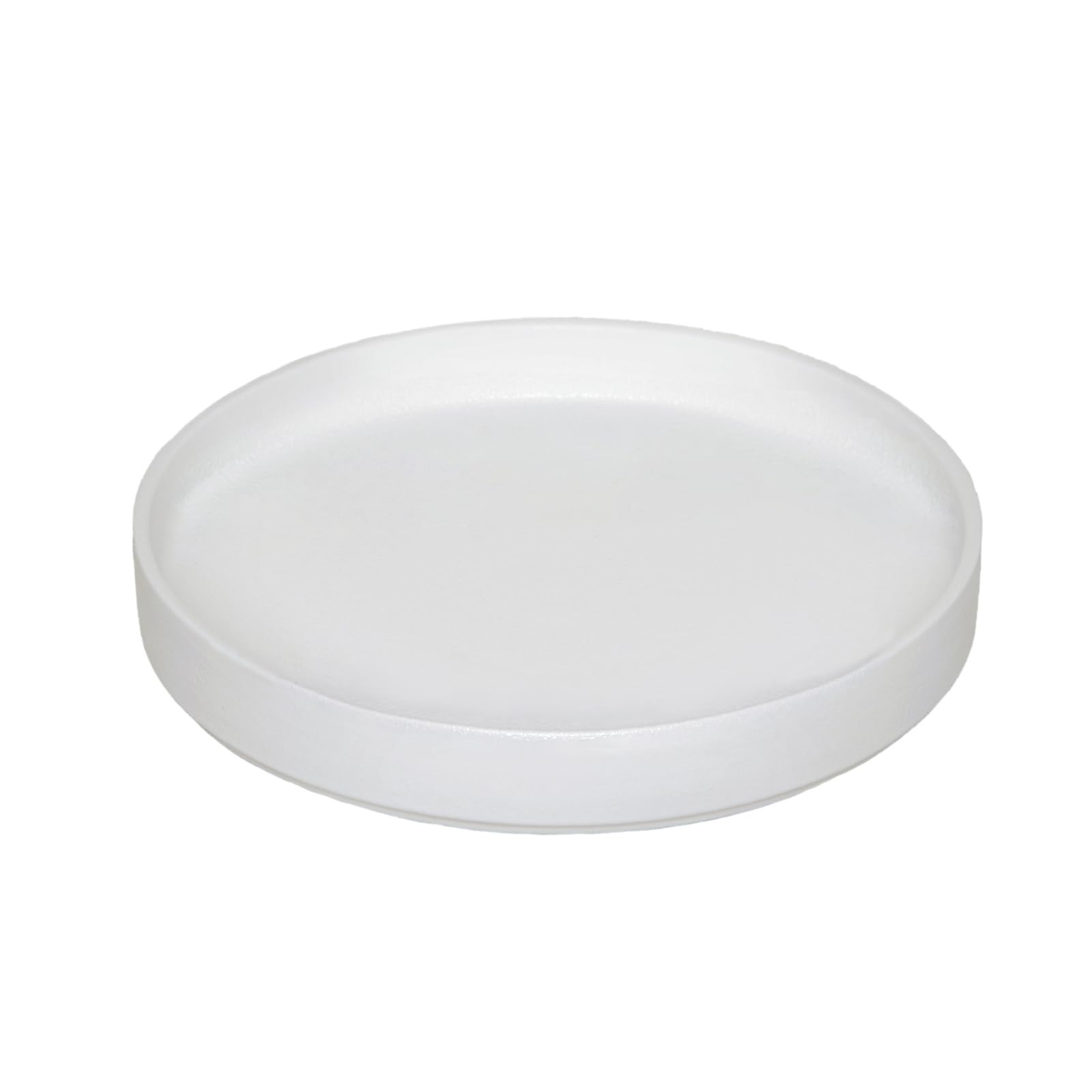 Soucoupe en céramique pour plantes 30,5 cm blanc givré grand modèle rond