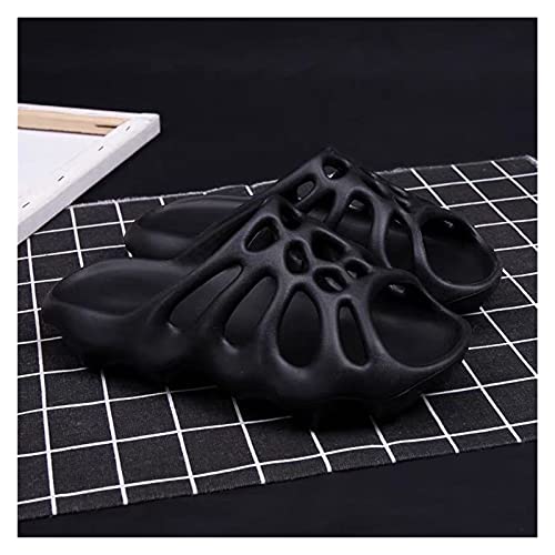 Slippers Summer Fashion Hollow Out Slippers Unisex Beach ​Sandals Water Shoes Bottom Heightening Indoor Couple Slippers Men's Shoes (Color : Black, Shoe Size : 44-45(270mm))