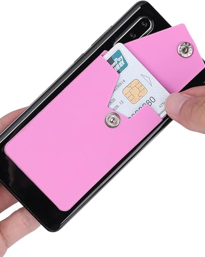 Image of Phone Card Holder Silicone Wallet Stick-on ID Credit Card Pocket for iPhone13 /12 /Samsung /Smartphones (3PC Snap)