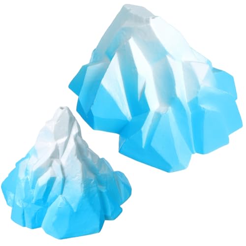 Image of Ipetboom Aquarium Ice Mountains Fish Tank Ornament Plastic Floeberg Landscape Decor for Turtle and Fish Tanks Shelter and Aquarium Decorations 3.85 X 3.26 X 2.36 in 2 pcs
