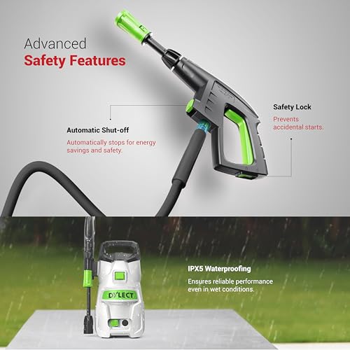 Image of DYLECT Ultra Flow Star High Pressure Car Washer Pump, 1800 Watts Motor, 120 Bars Pressure, 6.5L /Min Flow Rate, 5m Outlet Hose,Upright Design for Bike,Home Cleaning Purpose with 11 Accessories