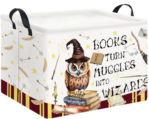 Image of Rectangle Storage Basket with Handles,Collapsible Storage Bin,Books Box,Gift Basket(Magic)