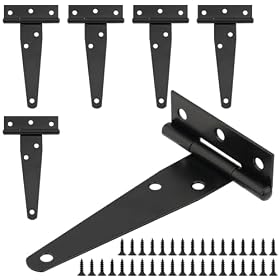 HOTUT 6 piezas Bisagra en T Negra