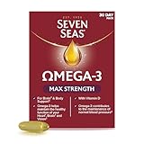 Seven Seas Omega-3 Fish Oil, Max Strength with Omega 3 and Vitamin D for Brain² and Body, 30 Capsules