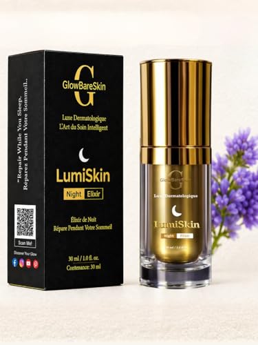 Image of LumiSkin Night Elixir | As Seen in Vogue | 2% Bakuchiol Face Serum with Peptides, Hyaluronic Acid | Anti-Aging, Dark Spot Correction | Retinol Alternative | Elixir de Nuit | 30ml