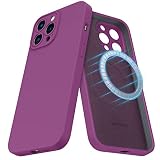 MCFANCE Silicone Magnetic Case for iPhone 13 Pro Max Magsafe Case Silicone Phone Case with Microfibe