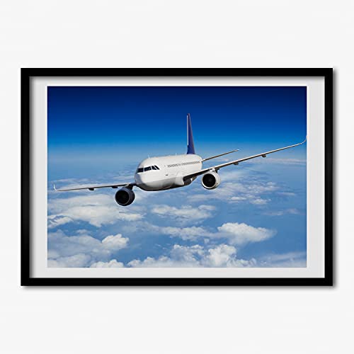 Tableau photo avion dans l'air pour décoration murale bureau 70x50