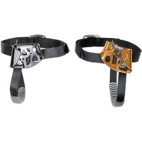 DFGENLY Adjustable Foot Ascender, Portable Left/Right Foot Ascender Tree Climbing Rope Catch Aviation Aluminum Mountaineering Equipment with Foot Ring for Caving for 8-13mm RopeSet Cover