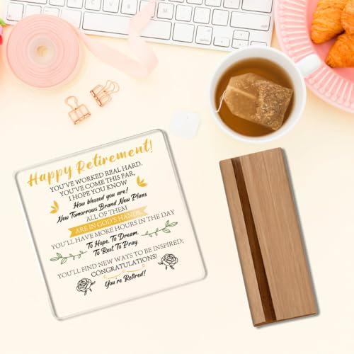 Image of Retirement Gifts for Women /Men, Happy Acrylic Retirement Gifts,Happiness Gag Gift for Retirees-Retire Gift for Retired Cadre Worker Coworker Teacher Nurse Boss
