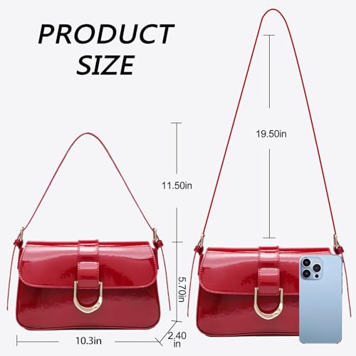 Sac à main rétro Y2K en cuir PU souple doté d'une sangle ajustable - 5