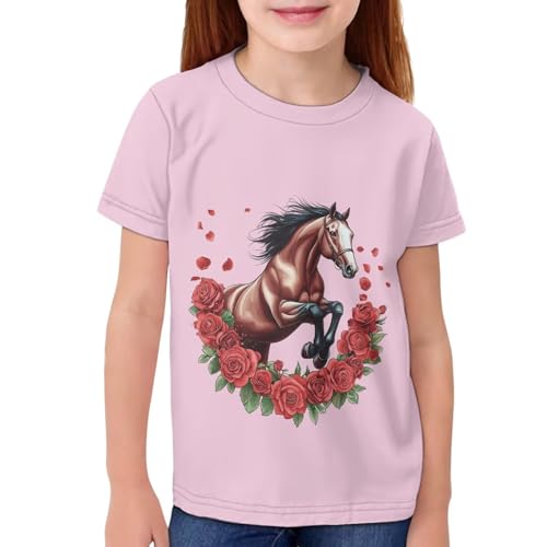 Image of WELLFLYHOM Kids Tshirts Girls Boys Short Sleeve Crewneck Tees Shirts Casual Sport Pullover Tops Size 3-16 Years