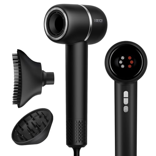 Hair Dryer with Smoothing Comb, 160000RPM High Speed Blow Dryer, Negative Ionic Hair Care, Fast Drying and Less Heat Damage, Thermo-Control Low Noise & Portable with Diffuser, Black Darkblac