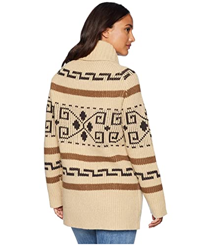 Pendleton, Women's Long Westerley Cardigan, Tan/Brown, Small #TOP2