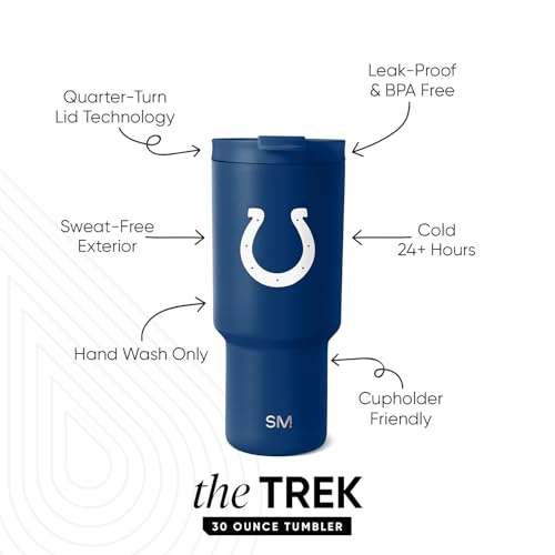 Image of Simple Modern Officially Licensed NFL 30oz Tumbler with Flip Lid and Straws | Football Insulated Stainless Steel Cup | Gifts for Men Women | Trek Collection