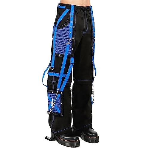 Gothic Bondage Men Pant Alternative Punk Rock Black/Blue Emo Trouser Pant Shorts/USA