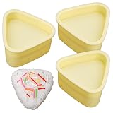 Paquete de 4 moldes de arroz para sushi, molde moldeador de arroz, molde triangular de arroz, herramientas de cocina de sushi, antiadherente (beige, triángulo-S)