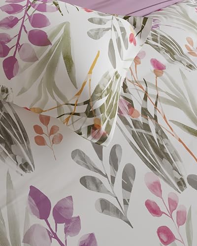 Image of DDECOR Live Beautiful 100% Cotton 145TC Floral King Bedsheet with 2 Pillow Covers | Rotary Printed Breathable Fabric | 224 CM X 254 CM | Luxury Bedding for Home | Cresta Collection | Lavender Purple