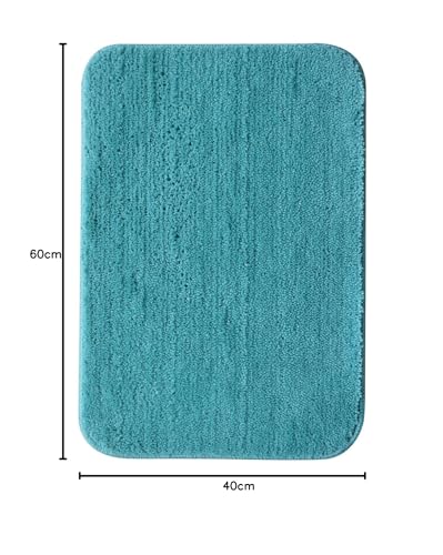 Image of SKIVE India Solid Anti Slip Bathmat,Colour Aqua,Size(40 x 60 cm) Set of 2 Piece