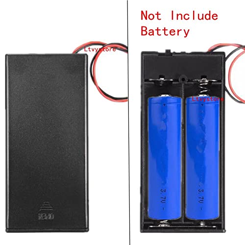 Plastic 18650 Battery Storage Case 2 Slots X 3.7V For 2X18650 Batteries Holder Box Container With On/Off Switch, Set Of 5, By Ltvystore #TOP2