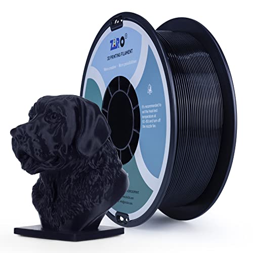 ZIRO PETG Filament 1.75mm 3D Printer Filament PETG 1.75 1kg (2.2lbs), Dimensional Accuracy +/- 0.03mm, Black