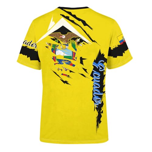 DFZ Men's Ecuador Flag Novelty T-Shirt Summer Short Sleeve 3D Printed Casual Short Sleeves Top Unisex