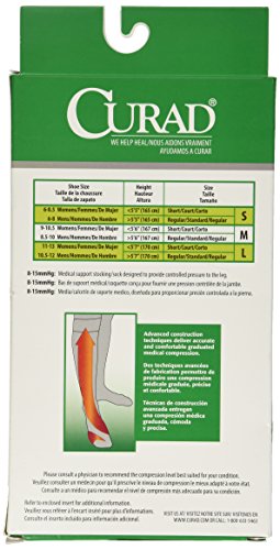 Image of CURAD Knee-High Compression Hosiery, 8 mmHg to 15 mmHg, Black, Size Small, 1 Count