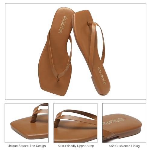 Image of Flip Flops for Women Comfortable Square Toe Casual Beach Sandals Summer Outdoor and Everyday Wear