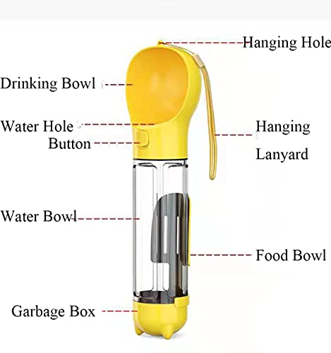 Updated Dog Water Bottle, 4 in 1 Portable Bpa Free Leak Proof Dispenser 300ml 10oz for Cat Outdoor Food Treats Water… - Image 3