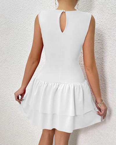 Mini robe de soirée sans manches légère à volants pour danser sans complexe