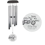 Riding with Wings 24' Motorcycle Memorial Wind Chime, Custom Wind Chime, Personalized Sympathy Gift for Loss of Loved One Visit The GiftsForYouNow Store