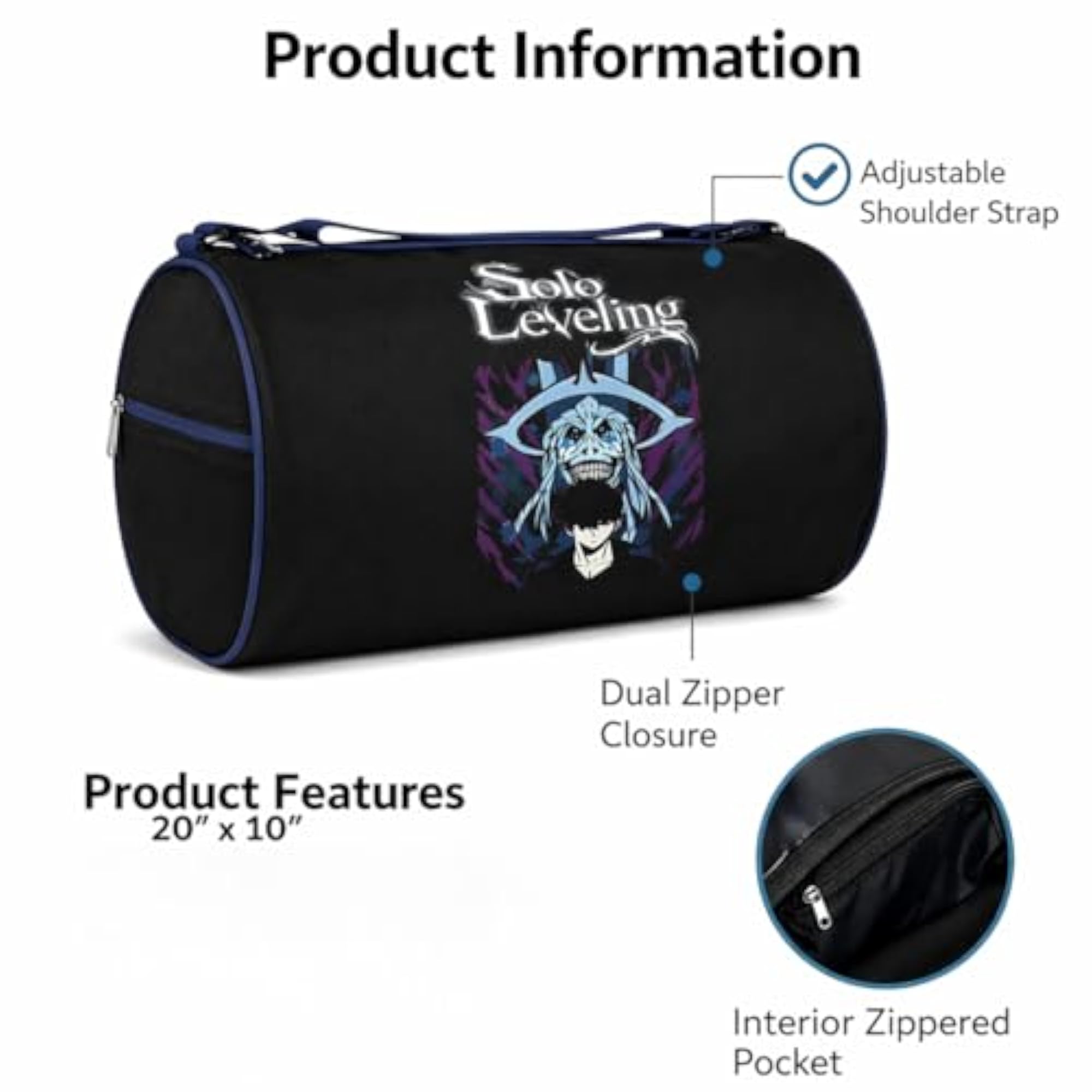 JAISBOY Gym Bag for Men, Adjustable Shoulder Bag