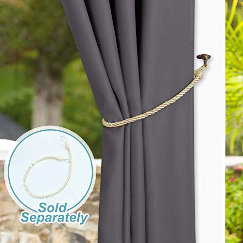 NICETOWN Outdoor Curtain for Patio Waterproof Extra Wide 100", Blackout Vertical Blinds Thermal Insulated Stainless Steer Grommet Indoor Outdoor Divider for Public Space, Grey, 1 Piece, 84" L by NICETOWN - Image 7