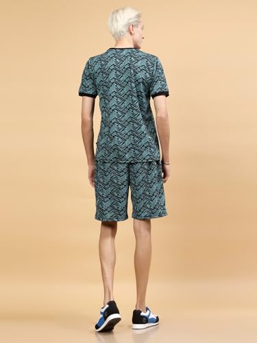 Image of Rigo Cotton Blend Waffle Knit Self Textured Co-Ord Set For Men's|Night Suit Set|Lounge-Wear Pajama Set|Night Wear, Beach Wear, Vacation Wear