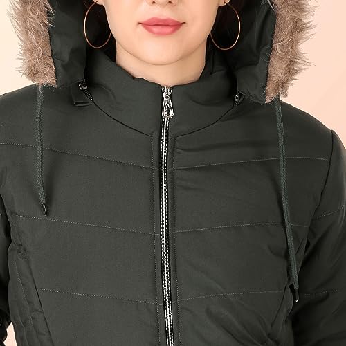 Image of Brazo Girls and Women's Puffer Regular Fit Bomber Jacket For Winter Wear | Hooded Neck | Full Sleeve | Zipper | Casual Jacket For Woman & Girl | Western Stylish Jacket For Women