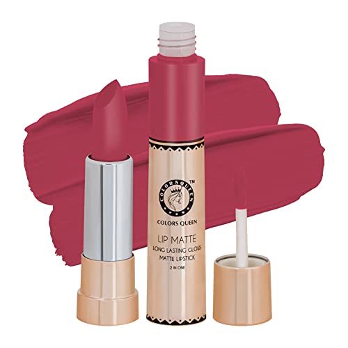 Image of Colors Queen 2 in 1 Matte Lipstick | Lip Matte | Long Lasting Gloss, Waterproof, Non Transferable| (18 - Sexy Peach, 8g)