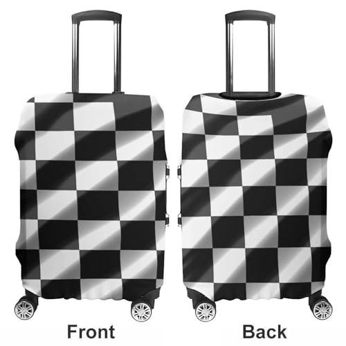 Carry on Luggage Cover Black White Race Checkered Flag Suitcase Covers for Luggages Tsa Approved Travel Luggage Sleeve Protector Elastic Suitcase Protector Anti-Scratch Washable Fits 19-30 Inch Case -3