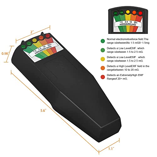 Emf Meter, 5 Led Magnetic Field Detector, Ghost Hunting Equipment Tester For Home, Office & Outdoor Inspections #TOP1