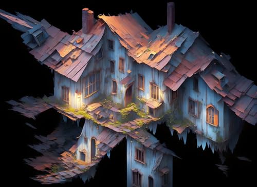 Toile Rickety Old House Meechi habille vos murs vides avec art surréaliste 50x70