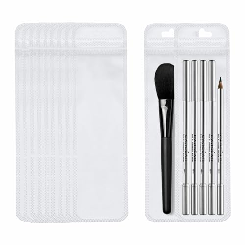 Image of 100 Pcs Transparent Pen Packaging Bags Resealable Beadable Pen Packaging Pouch Bag for Pens, Clear Zipper Smell Proof Storage Bags for Packaging Lipgloss, Jewelry, Cosmetic, Candy, 2.4x9 inch