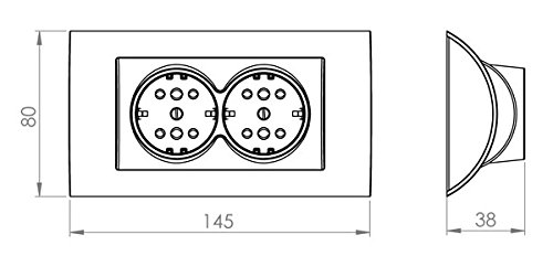 Presa Muro Industriale 16A 2P+T 6h 250V IP44 Resistente