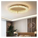 Modern Luxury Led Chandelier, Crystal Ceiling Lights, Indoor Light Lamparas, Round Steel Led Luminarias, Industrial(Cold Light,D80cm)