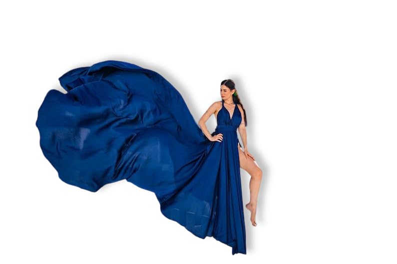 Robe Volante Longue pour Femme de 5m avec Bretelles Réglables et Col en V