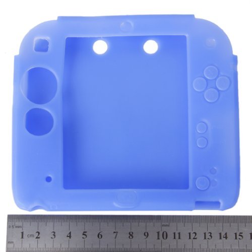 Custodia protettiva generica in silicone per console di gioco portatile N. 2DS. Colore blu