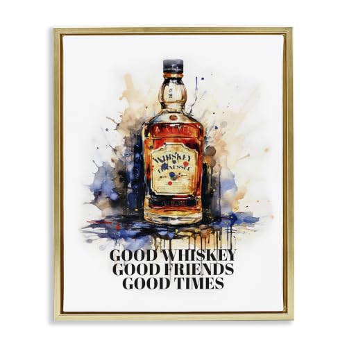 Good Whiskey and Friends Kitchen, 16 x 20 Inch Canvas in Floater Frame