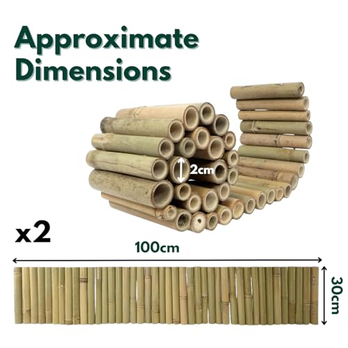 Garden Mile Set Of 2 Bamboo Log Roll Border Edging 30cm X 200cm Heavy Duty Wooden Garden Edging Border Bamboo Log Roll For Flower Beds Grass Yard Pathways Garden Edge Lawn Edge