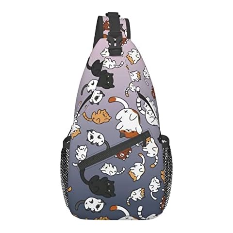Cute Cartoon Cat Sling Bag Fashion Crossbody Chest Bag Backpack Shoulder Bag For Travel, Hiking, Cycling, Camping Cover