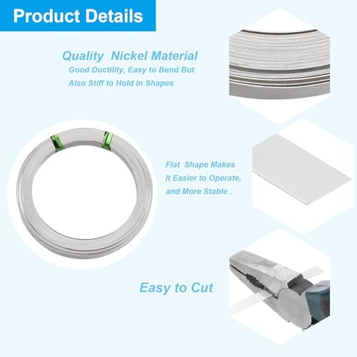 Fil plat en nickel argenté pour boucles d'oreilles faits main - 3