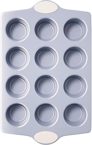 BRONYPRO 12-Cup Non Toxic Nonstick Ceramic Muffin Pan & Cupcake Tin, PFOA & PFOA Free, Heavy Duty Rust-Resistant Aluminized Steel, Oven Safe, Cream White - Thumbnail 5
