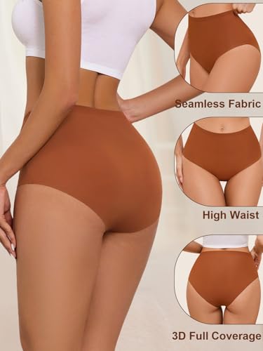Womens Underwear Full Coverage No Show High Waisted Seamless Ladies Panties 6 Pack4