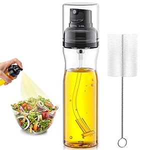 Showvigor Olive Oil Sprayer for Cooking 250ml Adjustable Olive Oil Spray Mister with Brush, including 0.25ml mode and 0.5ml mode,Kitchen Gadgets Accessories for Air Fryer, Canola Oil Spritzer